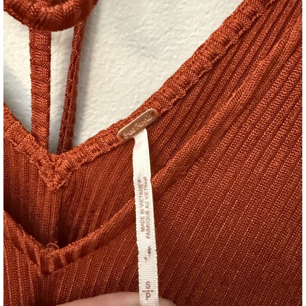 Free People Rust Red Ruffled Crop Tank - Picture 3 of 5